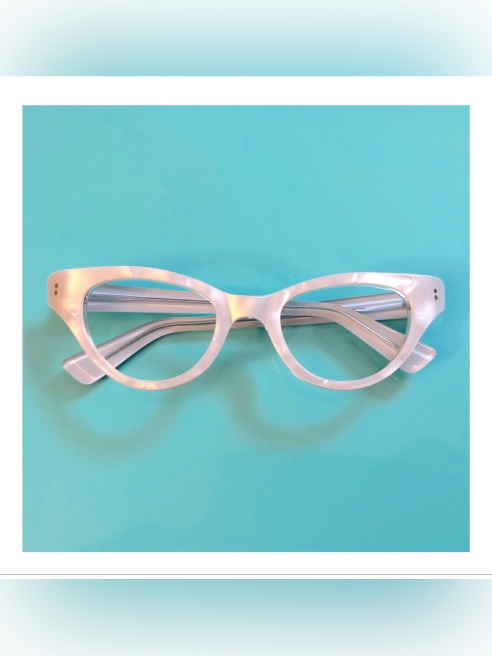 French Vintage 1950’s Pearlized Cateye Glasses - Optical Ready